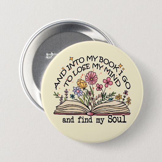 Floral Book Lover Button (Vorne & Hinten)