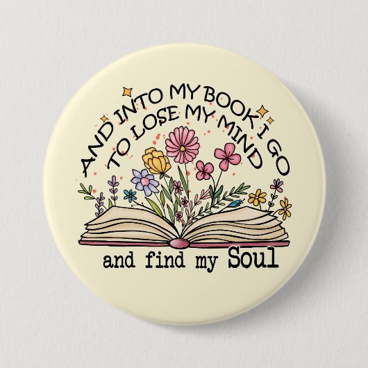 Floral Book Lover Button (Vorderseite)