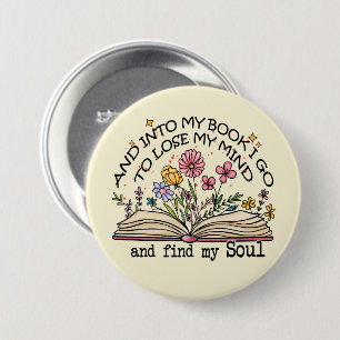 Floral Book Lover Button