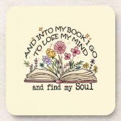 Floral Book Lover Getränkeuntersetzer (Vorderseite)