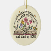 Floral Book Lover Keramik Ornament (Rechts)
