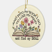 Floral Book Lover Keramik Ornament (Links)