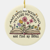 Floral Book Lover Keramik Ornament (Hinten)