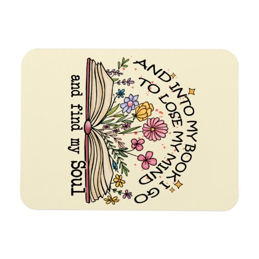 Floral Book Lover Magnet (Horizontal)
