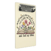 Floral Book Lover Mini Klemmbrett (Schrägansicht)