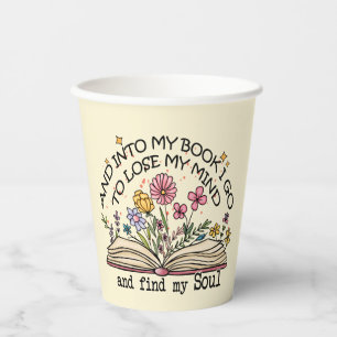 Floral Book Lover Pappbecher