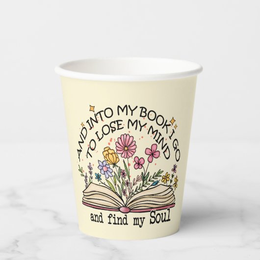 Floral Book Lover Pappbecher (Vorderseite)