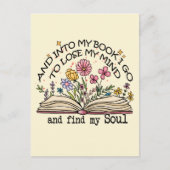 Floral Book Lover Postkarte (Vorderseite)