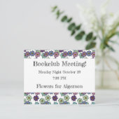 Floral Bookclub-Erinnerung Postkarte (Stehend Vorderseite)