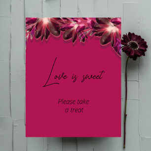 Floral Bordeaux love is sweet Brautparty    Poster