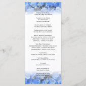 Floral Border Blue Hydrangea Wedding Tall Program Programm (Rückseite)