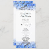 Floral Border Blue Hydrangea Wedding Tall Program Programm (Vorne/Hinten)