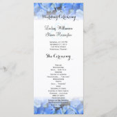 Floral Border Blue Hydrangea Wedding Tall Program Programm (Vorderseite)