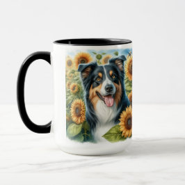 Floral Border Collie Dog Lover Kaffee Tasse