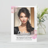 Floral Border Promotional Pageant Prints | QR Code Einladung (Stehend Vorderseite)