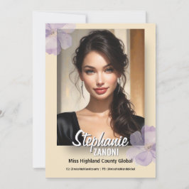Floral Border Promotional Pageant Prints | QR Code Einladung