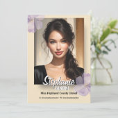 Floral Border Promotional Pageant Prints | QR Code Einladung (Stehend Vorderseite)