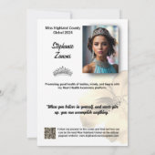 Floral Border Promotional Pageant Prints | QR Code Einladung (Rückseite)