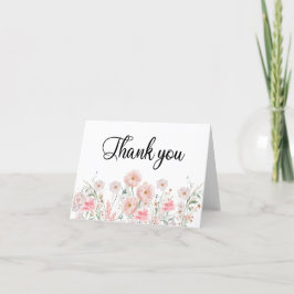 Floral Border Watercolor Dankeskarte