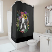 Floral Boston Terrier Dog Spring Nature Dog Liebha Duschvorhang (Beispiel)