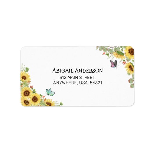 Floral & Botanical Baby Shower Address Label Adressaufkleber (Vorne)