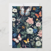 Floral Botanical Boho Butterfly Babydusche Einladung (Rückseite)