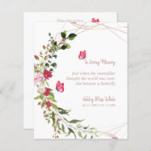 Floral Botanical Butterflies Memorial Dear Ones (Vorne/Hinten)