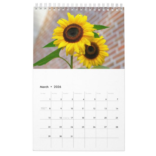 Floral Botanical Garden Illustrations Calendar Kalender (Mär 2026)