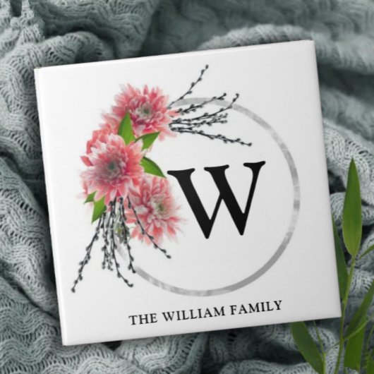 FLORAL BOTANICAL MONOGRAM FAMILY NAME FLIESE