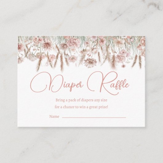 Floral Botanical Pampas Grass Game Card Begleitkarte (Vorderseite)