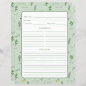 Floral Botanical Recipe Binder Page (Vorne/Hinten)