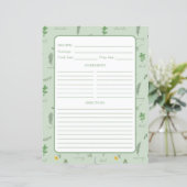 Floral Botanical Recipe Binder Page (Stehend Vorderseite)