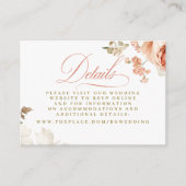 Floral Botanical Victorian Wedding Details Small  Begleitkarte (Vorderseite)