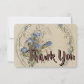 Floral Botanical Watercolor Classic Vielen Dank Dankeskarte (Vorderseite)