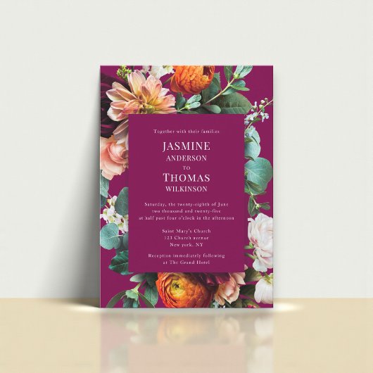 Floral Botanical Wedding Invitation Einladung