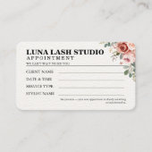 Floral Botanical Wimpernstudio QR Code Terminkarte (Vorderseite)