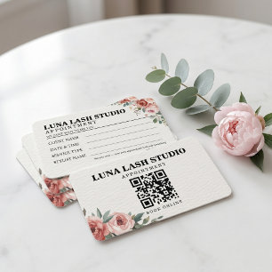 Floral Botanical Wimpernstudio QR Code Terminkarte