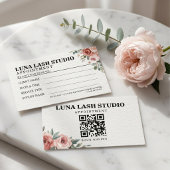 Floral Botanical Wimpernstudio QR Code Terminkarte