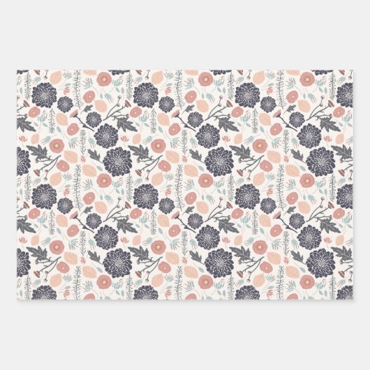 Floral Botanicals Trio Entdeckungsreise Geschenk Geschenkpapier Set (Vorderseite 3)