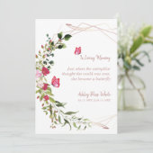 Floral Botanische Butterfliegen Gedenkstätte Einladung (Stehend Vorderseite)