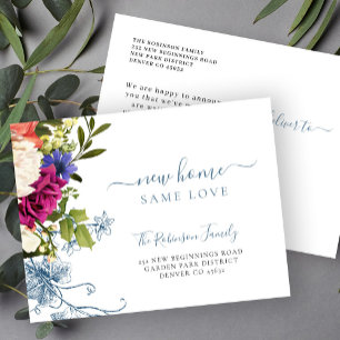 Floral-botanische, elegante Drehschrift Ankündigungspostkarte