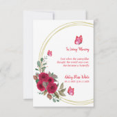 Floral Botanische Schmetterlinge Trauerliebe Einladung (Vorderseite)