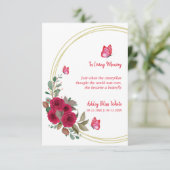 Floral Botanische Schmetterlinge Trauerliebe Einladung (Stehend Vorderseite)