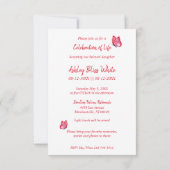 Floral Botanische Schmetterlinge Trauerliebe Einladung (Rückseite)