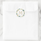 Floral Botanischer Monogramm-Aufkleber Runder Aufkleber (Tasche)