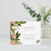 Floral botanisches Grün elegant bewegend Ankündigungspostkarte (Stehend Vorderseite)