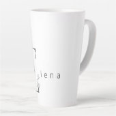 Floral Botanisches Monogramm "E" Custom Text Elega Milchtasse (Rechte Ecke)