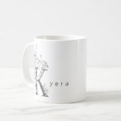 Floral Botanisches Monogramm "K" Custom Text Elega Kaffeetasse (Vorderseite Links)