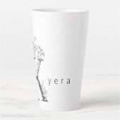 Floral Botanisches Monogramm "K" Custom Text Elega Milchtasse (Vorderseite)