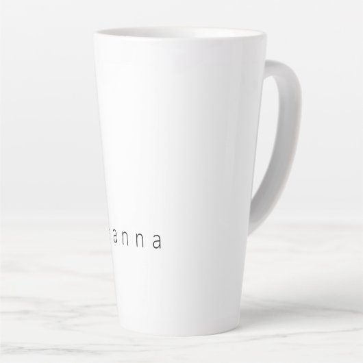 Floral Botanisches Monogramm "R" Custom Text Elega Milchtasse (Rechte Ecke)